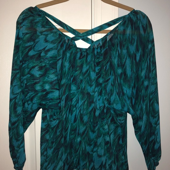 Express blue/green designed blouse - Picture 2 of 2